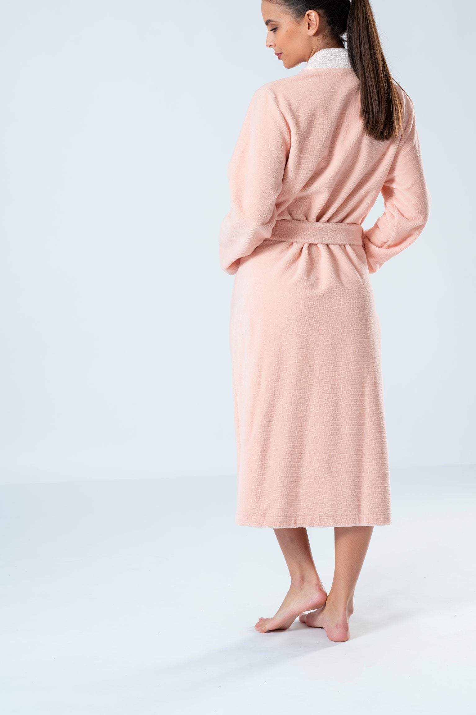 Belmanetti Bamboo Blend Long Kimono Robe in Mineral - Eco-friendly materials