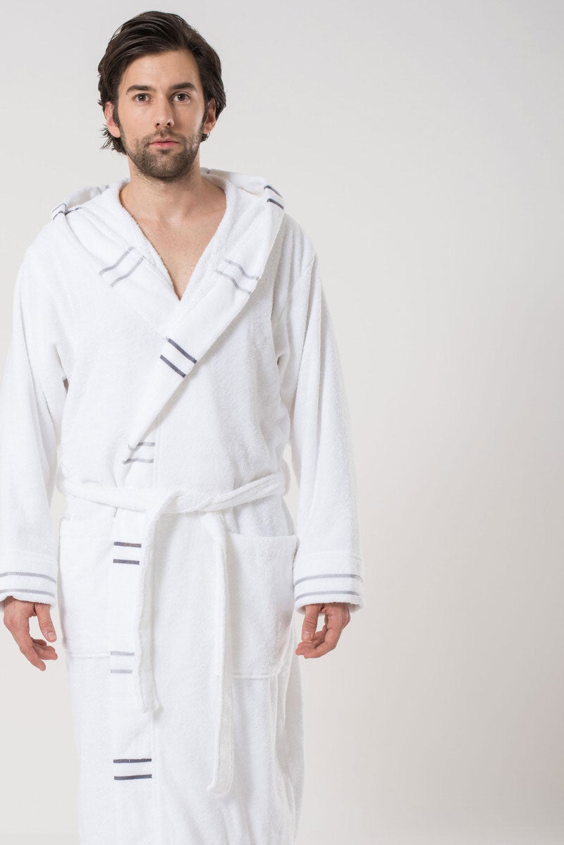 Belmanetti Unisex Cozy Cotton Terry Bathrobe in Dark Blue - Gift-ready packaging