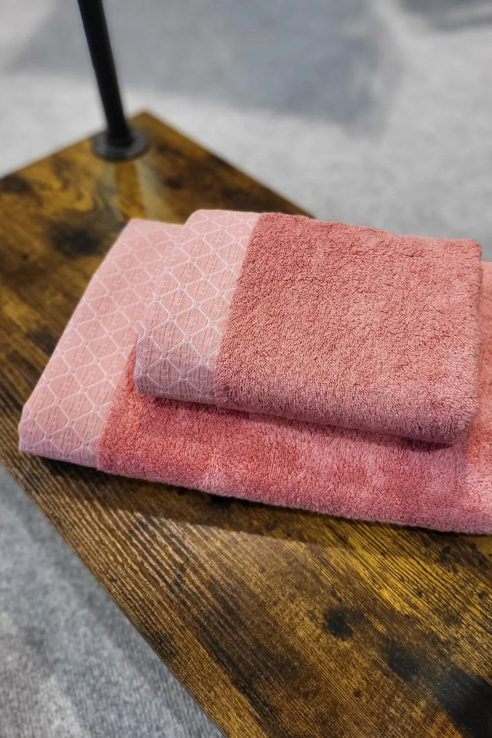 Belmanetti Bamboo Blended Towel With Deluxe Trim in Mid Blue - European craftsmanship