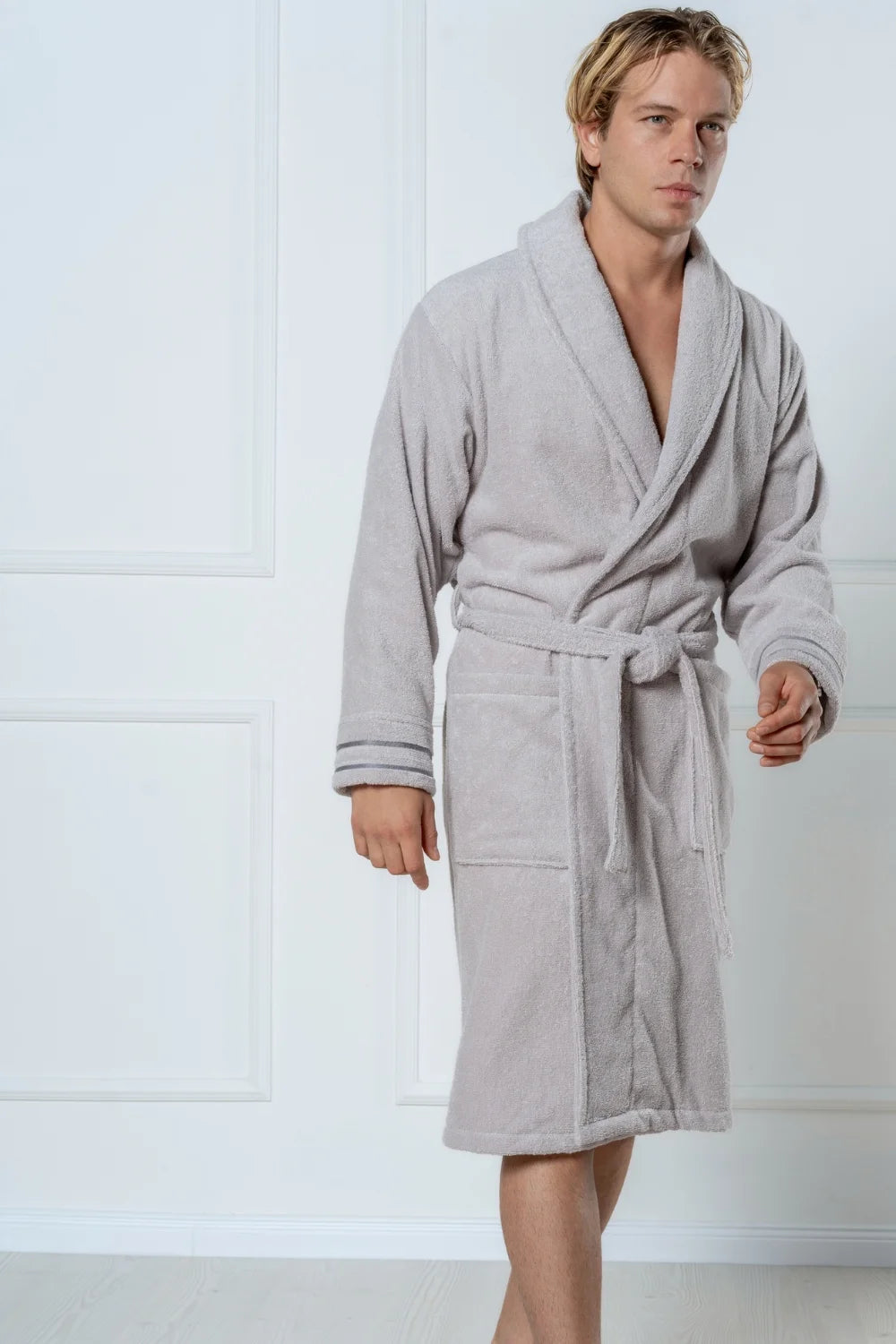 Belmanetti Premium Cotton Terry Bathrobe With Shawl in Dark Blue - Perfect for slow mornings