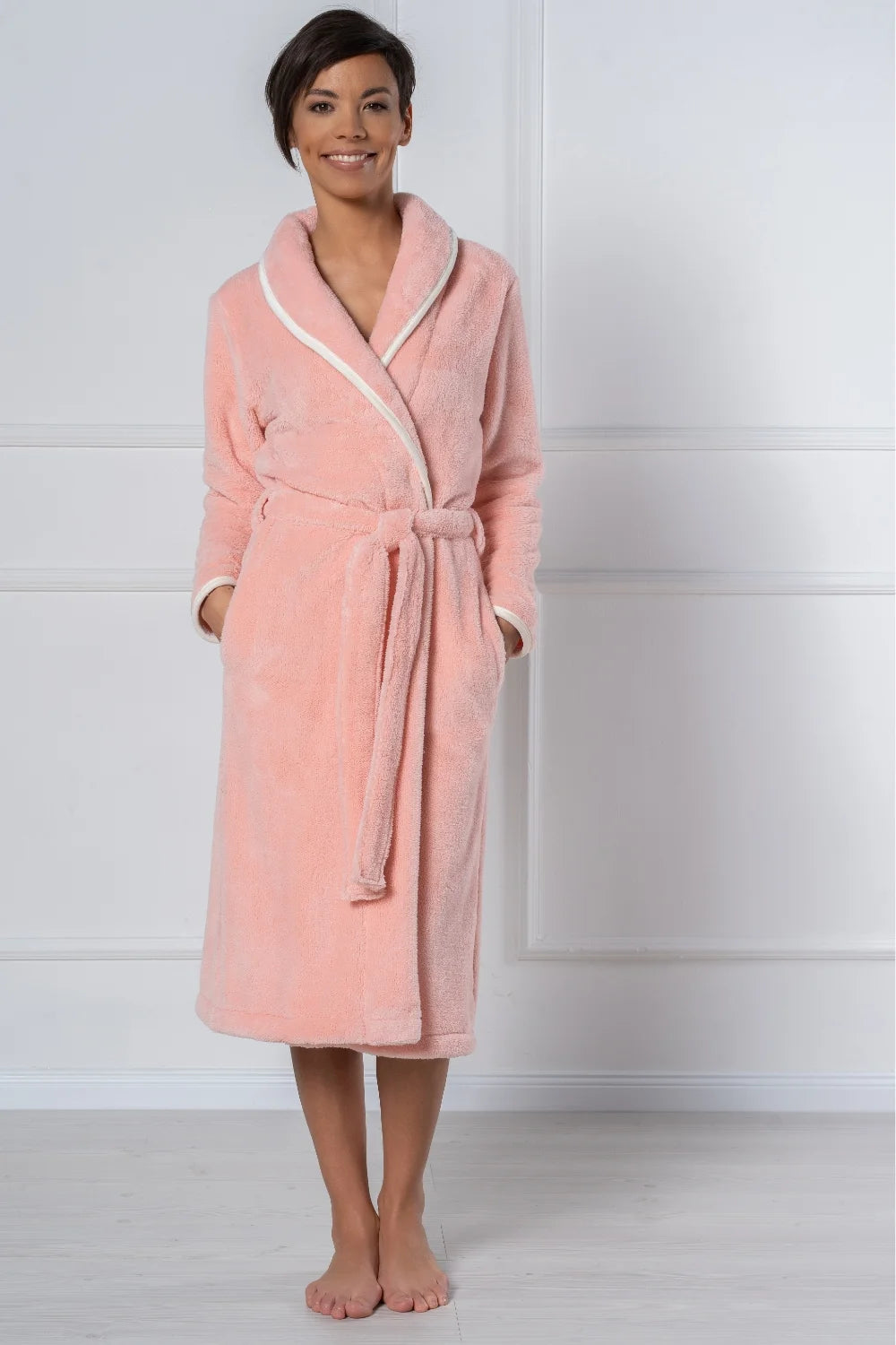 Belmanetti Shawl Collar Wellsoft Women Bathrobes in mauve - Ideal for spa and home