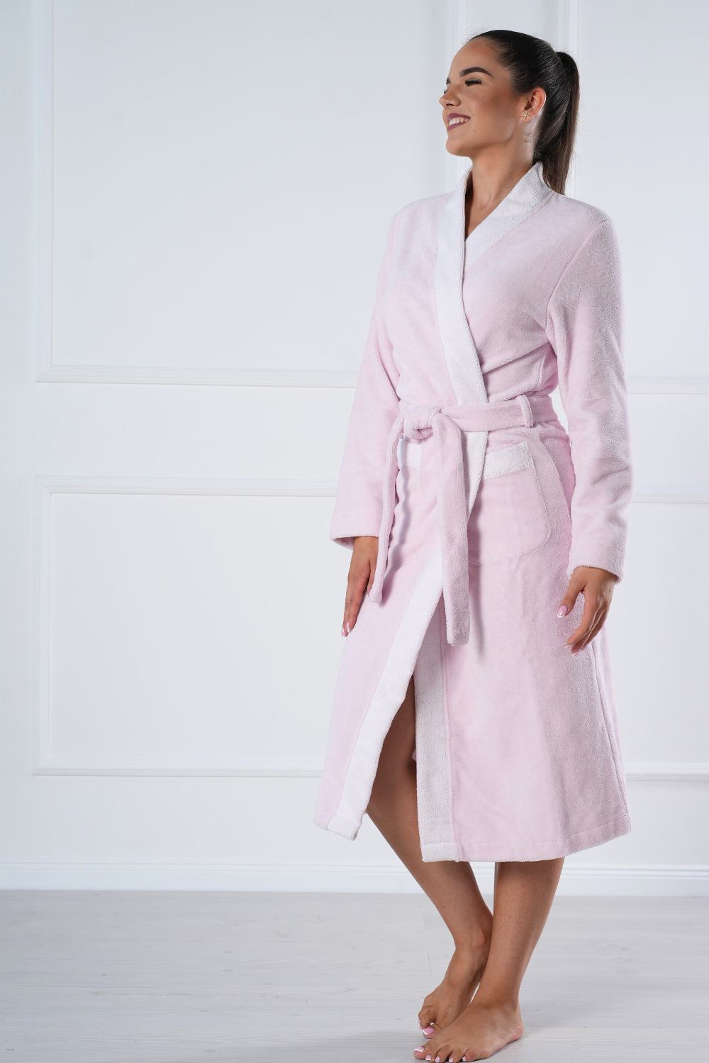 Belmanetti Bamboo Blend Long Kimono Robe in Gray Blue - Free returns