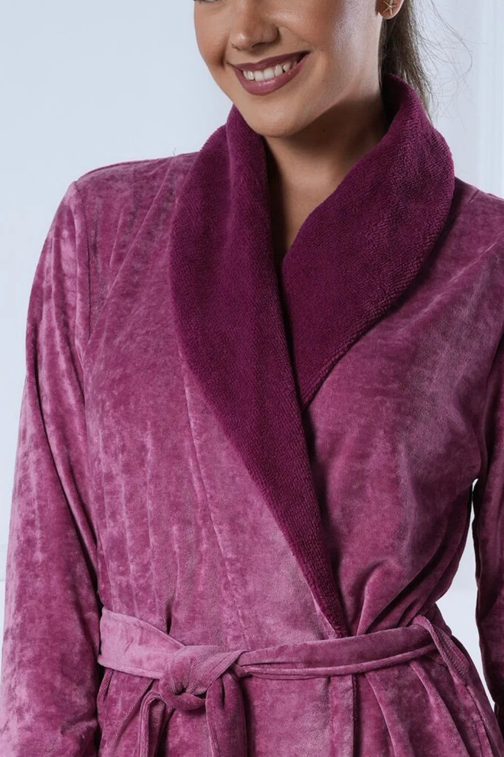 Belmanetti Elegant Extra Long Bamboo Blended Velour in Violet - Made in Europe