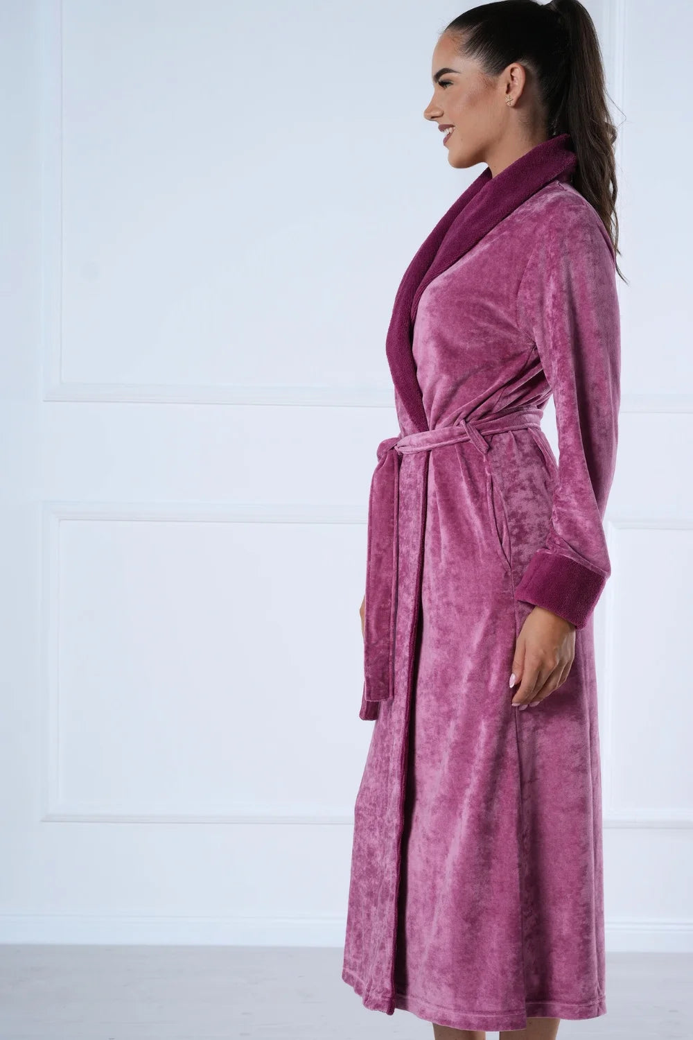 Belmanetti Elegant Extra Long Bamboo Blended Velour in Violet - European craftsmanship