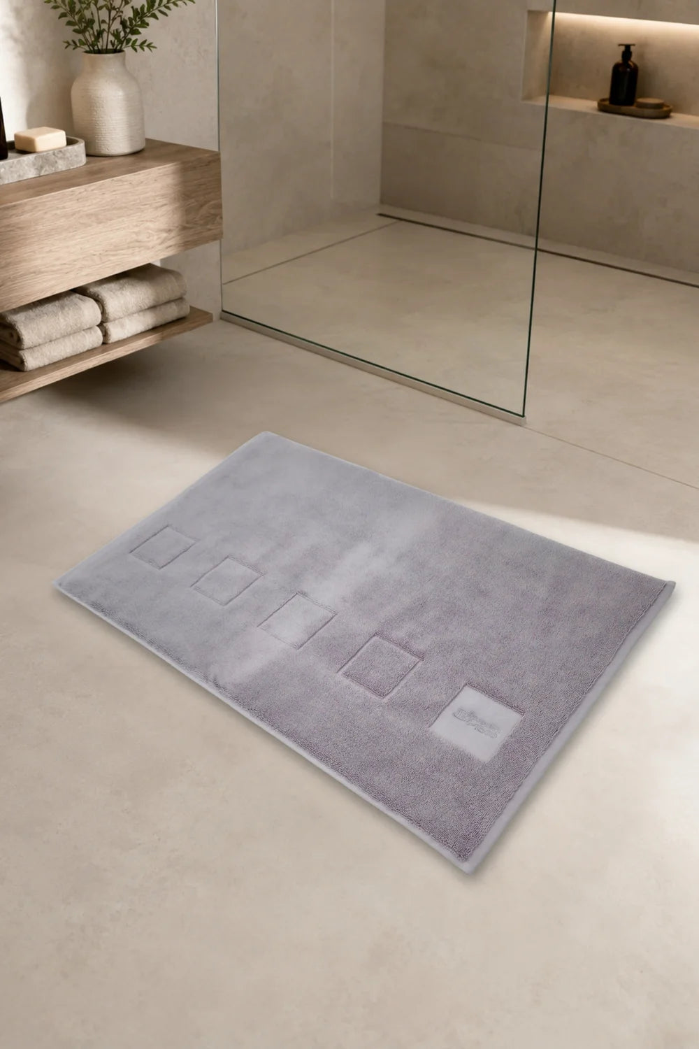 Bamboo-Cotton Bath Mat – Soft, Absorbent & Made to Match