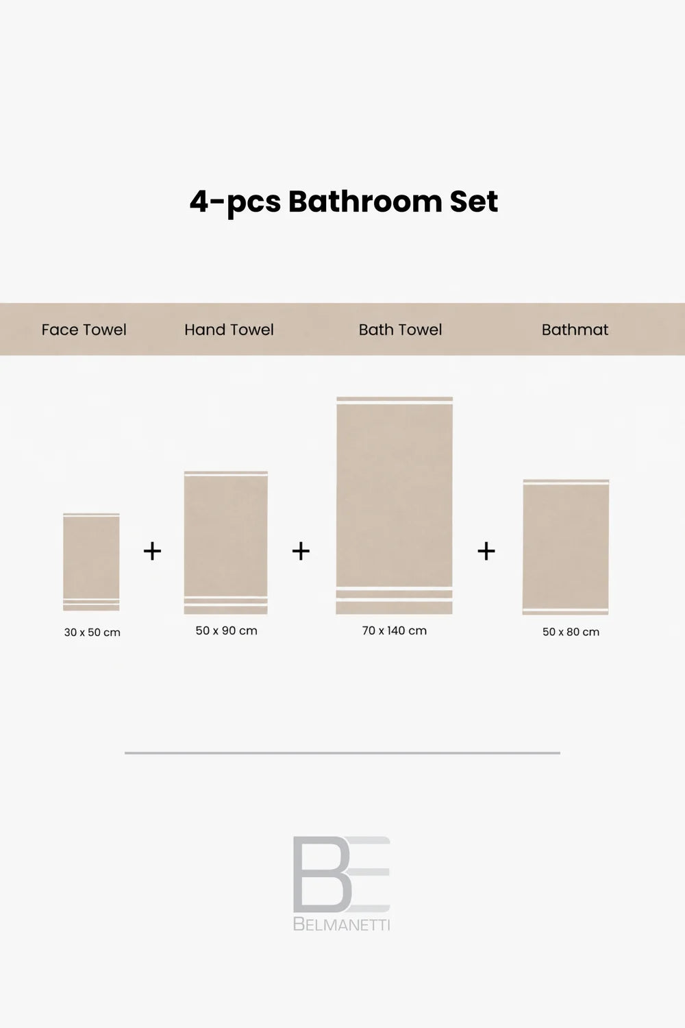 4-Piece Bamboo-Cotton Bathroom Set – Towel Set with Bath Mat