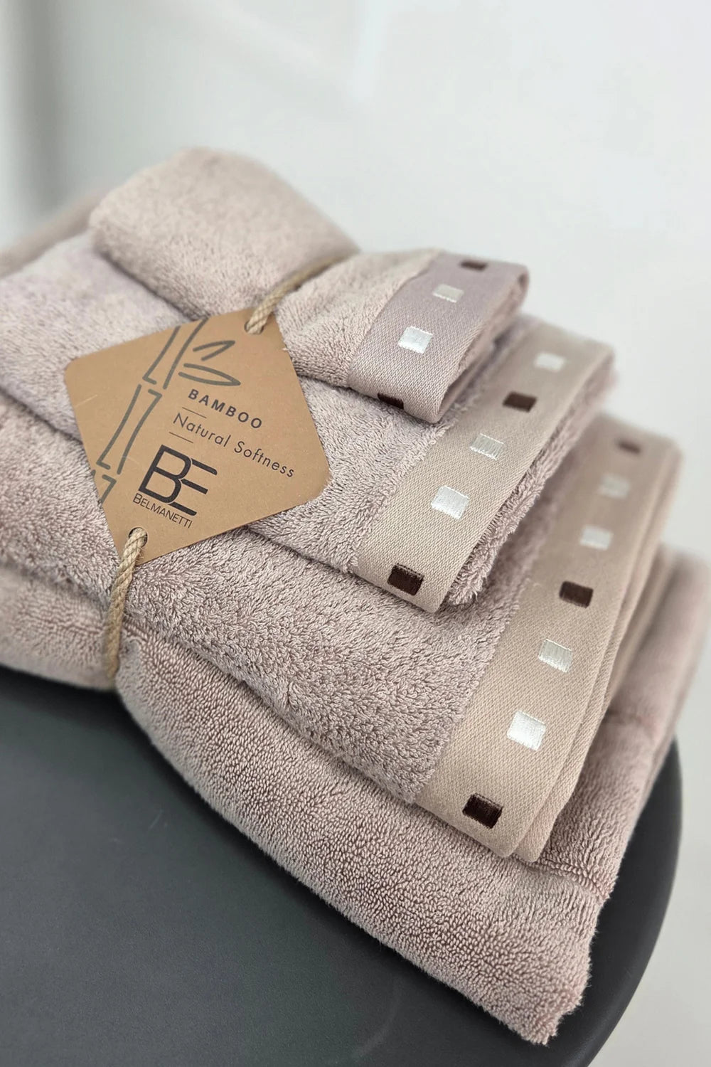 4-Piece Bamboo-Cotton Bathroom Set – Towel Set with Bath Mat