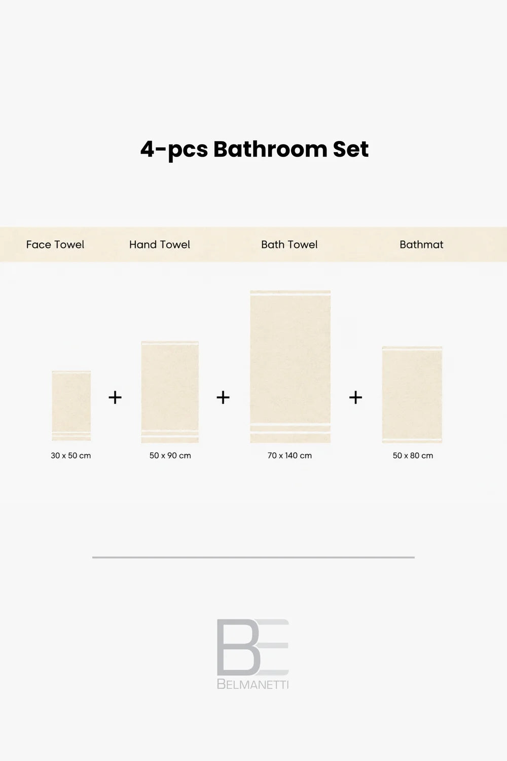 4-Piece Bamboo-Cotton Bathroom Set – Towel Set with Bath Mat