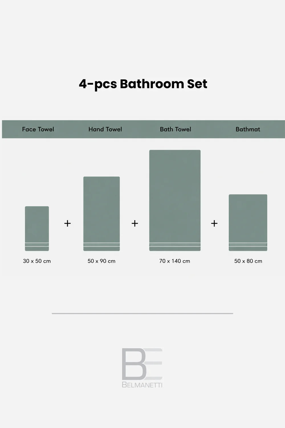 4-Piece Bamboo-Cotton Bathroom Set – Towel Set with Bath Mat