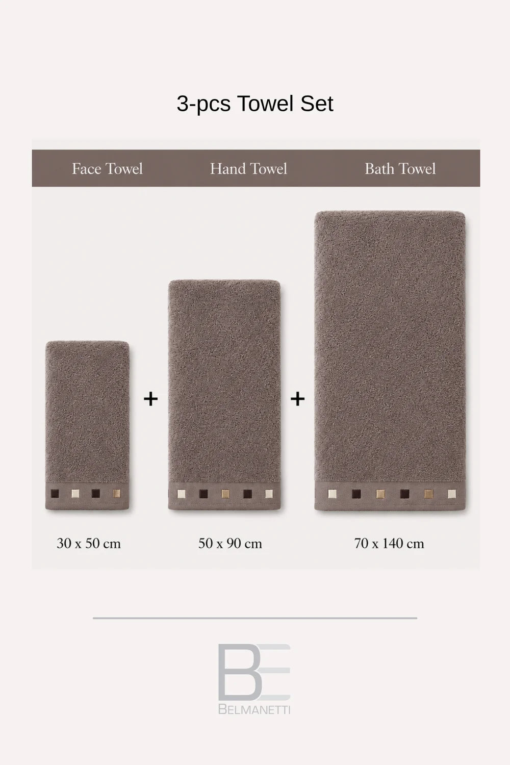 3-piece Bamboo Cotton Towel Set