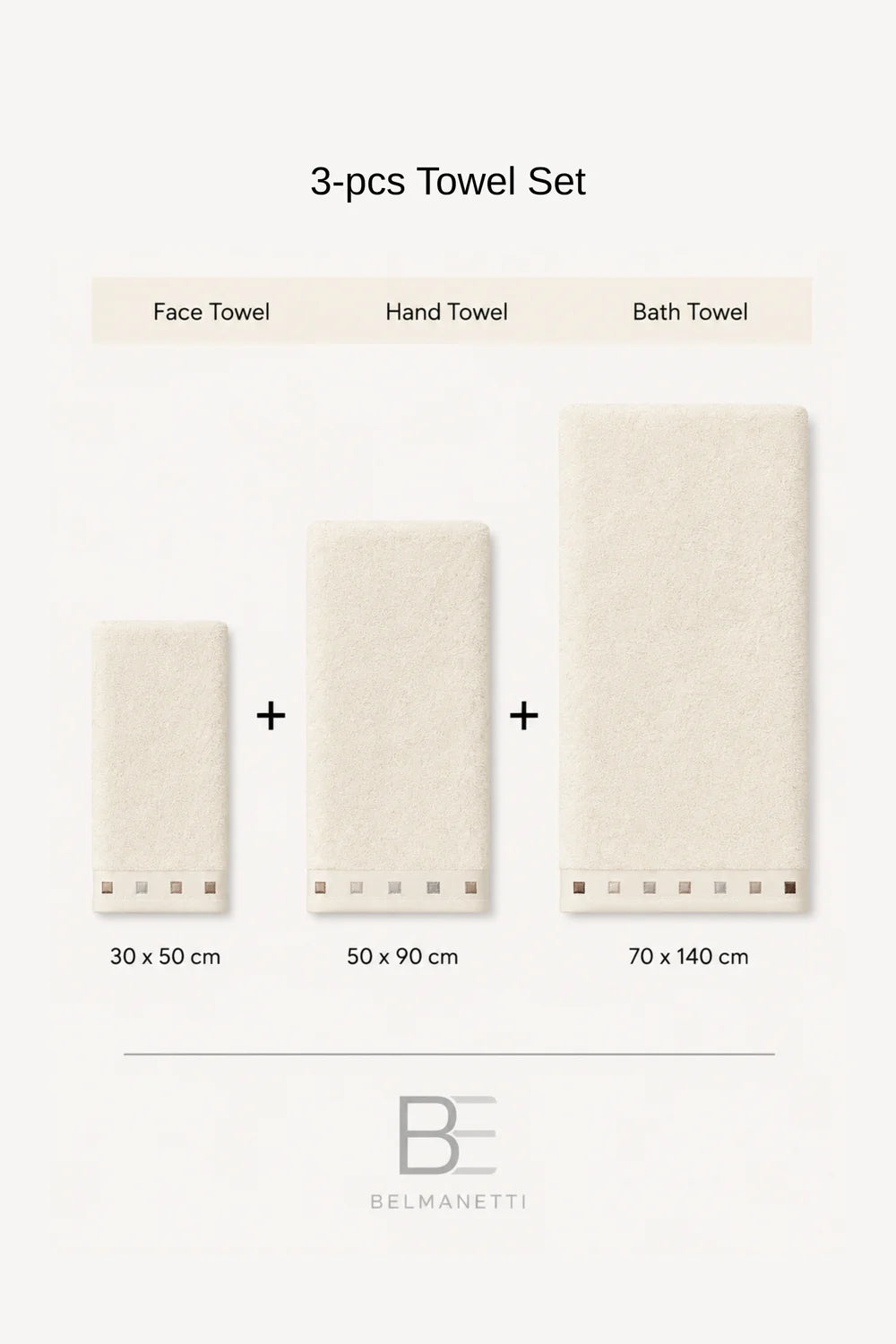3-piece Bamboo Cotton Towel Set