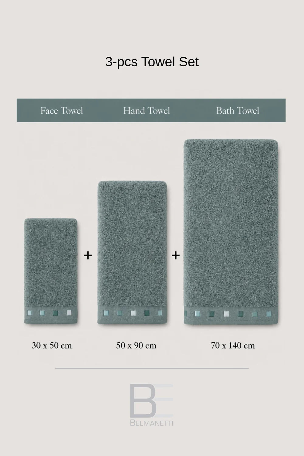 3-piece Bamboo Cotton Towel Set