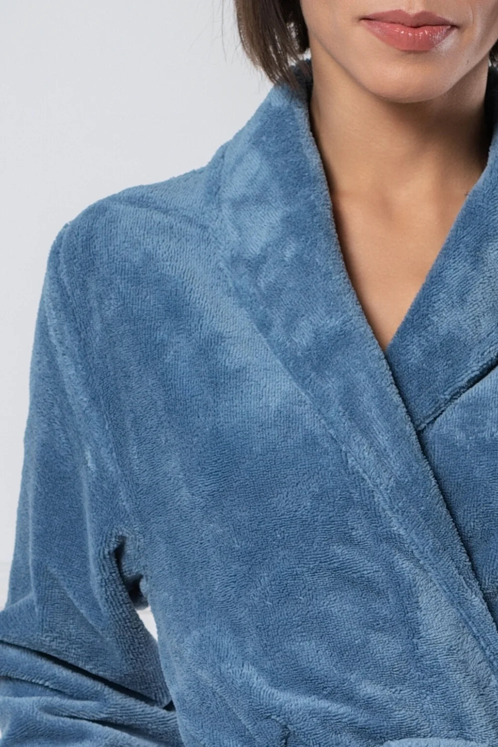 Curved Style Bamboo Velour Terry Robe