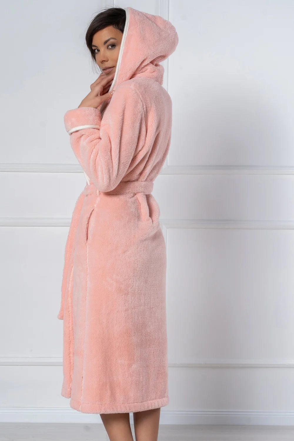 Belmanetti Hooded Wellsoft Women Bathrobes in mauve - Fast EU shipping