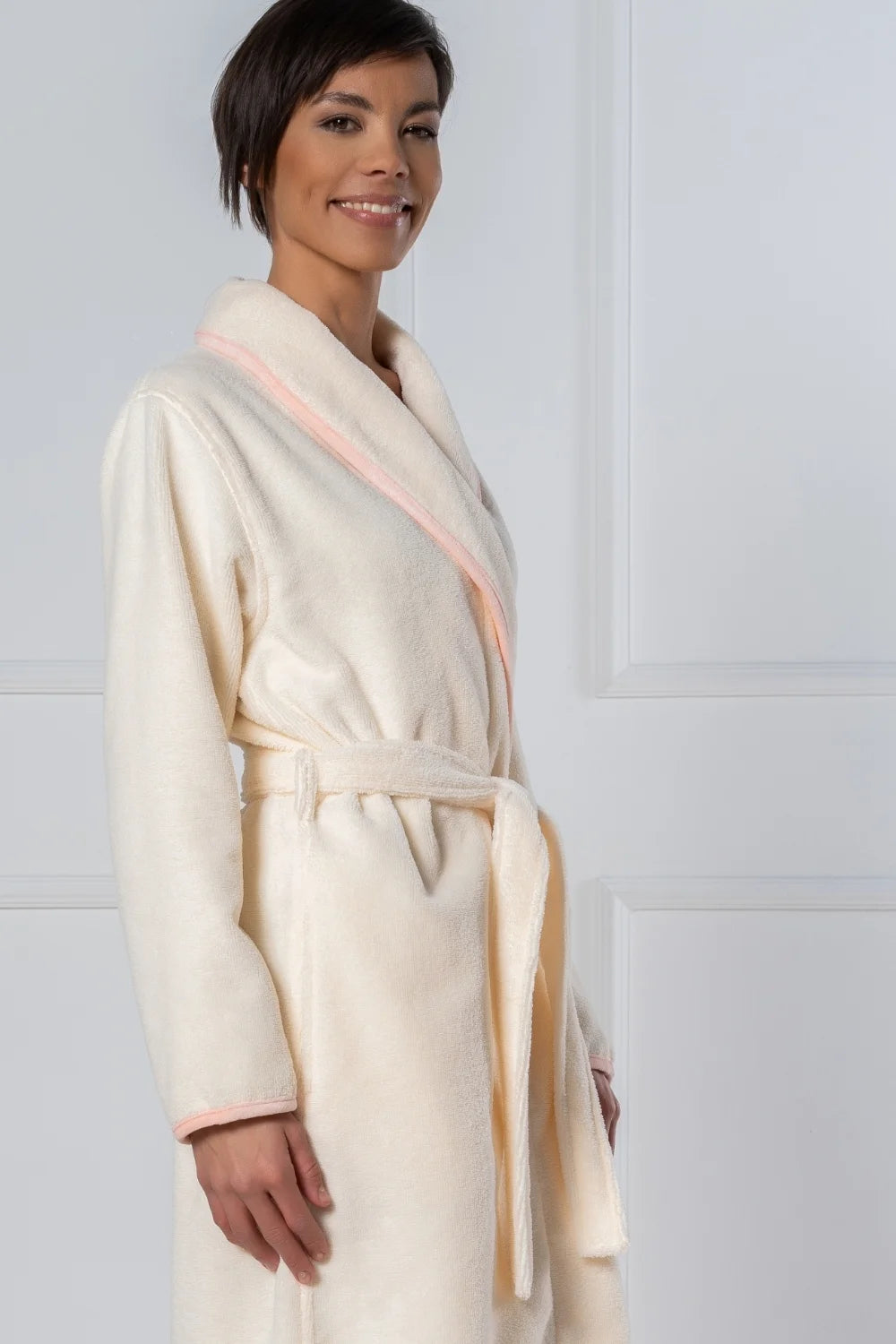 Belmanetti Cottonsoft Cream Women S Bathrobe With in 201 Cream - Premium quality fabrics