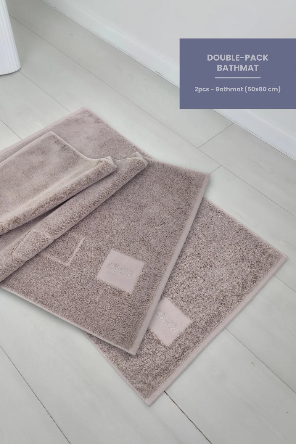 Bath Mat Duo Pack – 2 Matching Bamboo-Cotton Mats