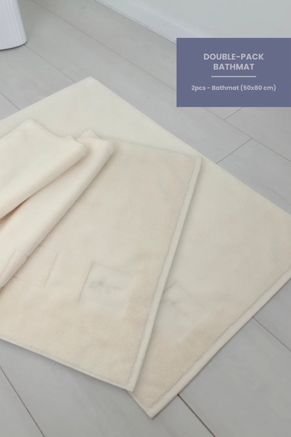 Bath Mat Duo Pack – 2 Matching Bamboo-Cotton Mats