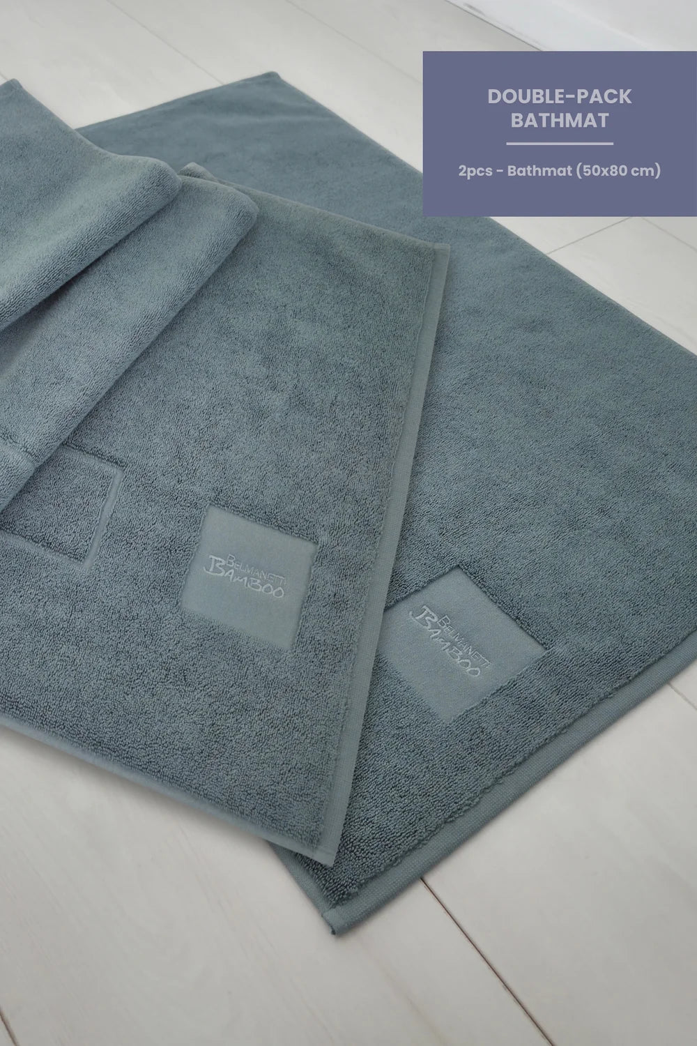 Bath Mat Duo Pack – 2 Matching Bamboo-Cotton Mats