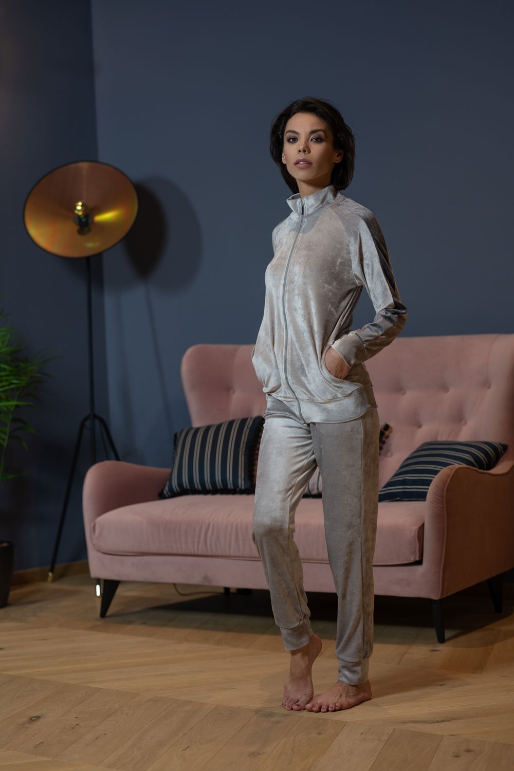 Belmanetti Bamboo Blend Nicky Velour Sweatsuit in Mid Grey - Eco-friendly materials