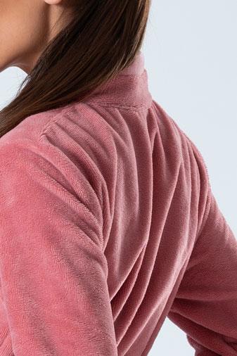 Belmanetti Bamboo Cotton Blend Full Zip Bathrobe in Rose - Made in Europe