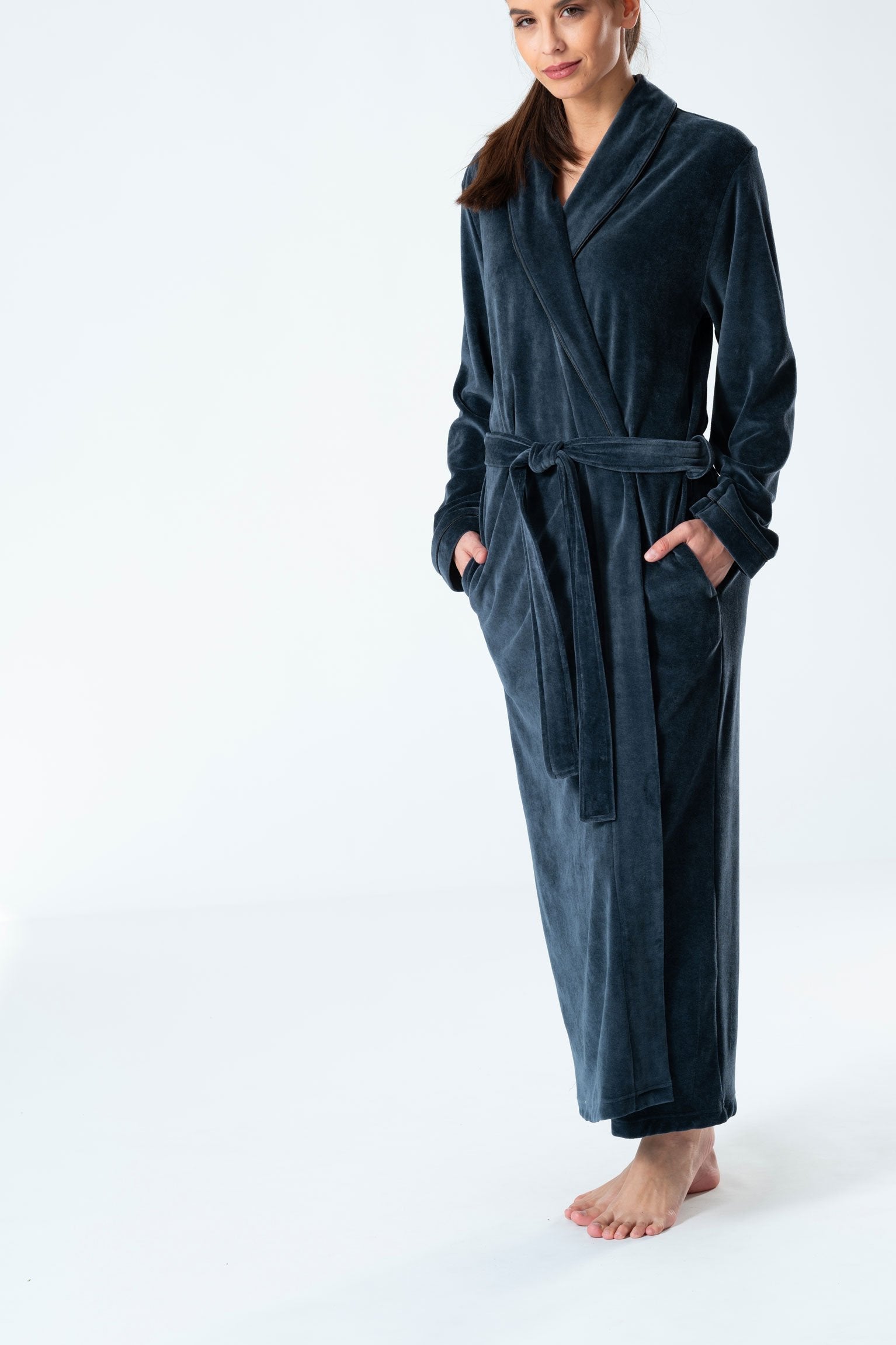 Belmanetti Extra Long Luxurious Modal Velour Bathrobe in Cranberry - Ideal for spa and home