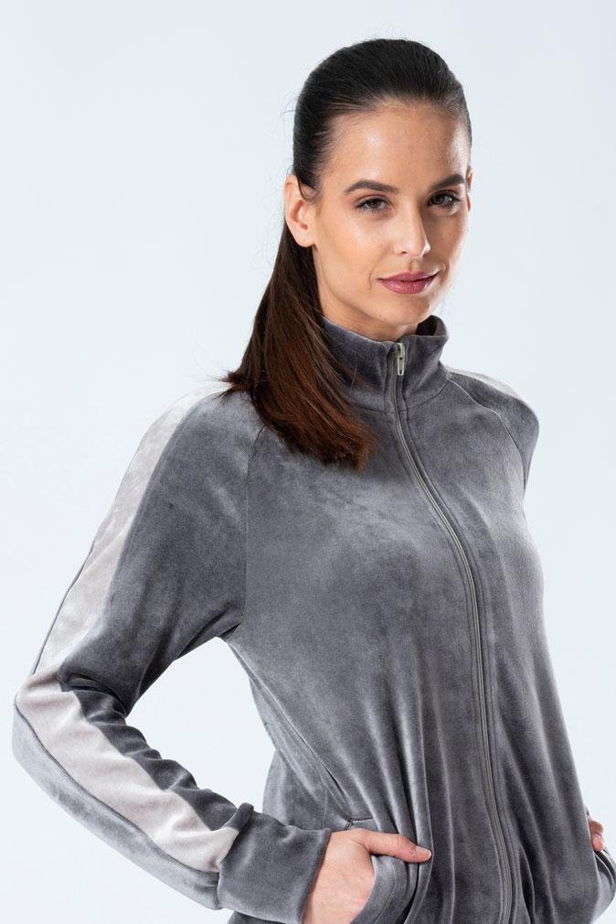 Belmanetti Bamboo Blend Nicky Velour Sweatsuit in Shark - Long-lasting luxury