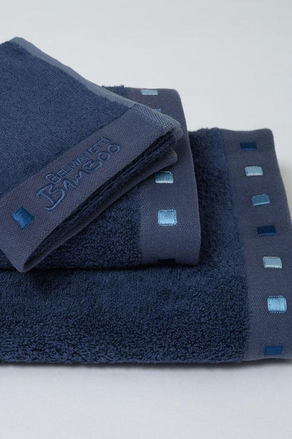 Belmanetti Bamboo Cotton Towel Extra Absorbent And in Blue - Gift-ready packaging
