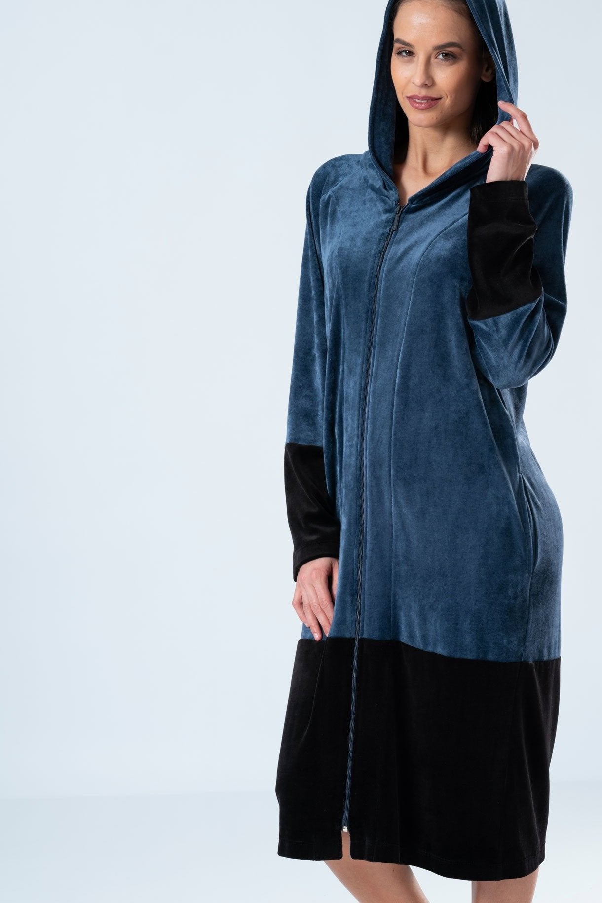 Belmanetti Modal Blend Color Block Full Zip in Indigo - Long-lasting luxury