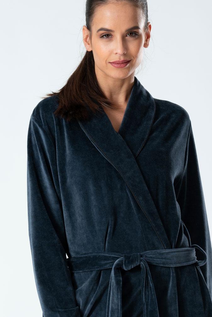 Belmanetti Extra Long Luxurious Modal Velour Bathrobe in Shark Grey - Gift-ready packaging