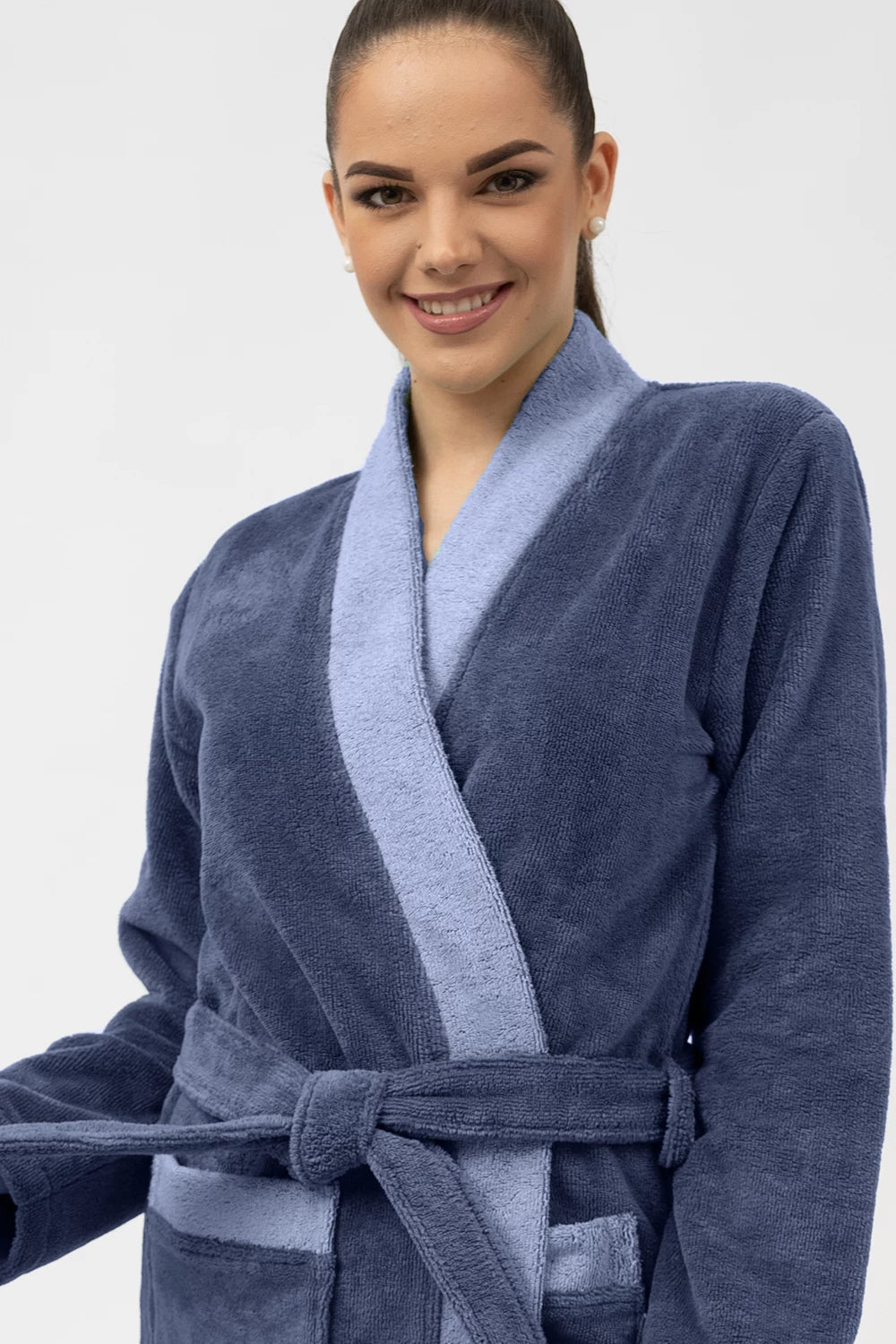 Belmanetti Bamboo Blend Long Kimono Robe in Deep Pink - European craftsmanship