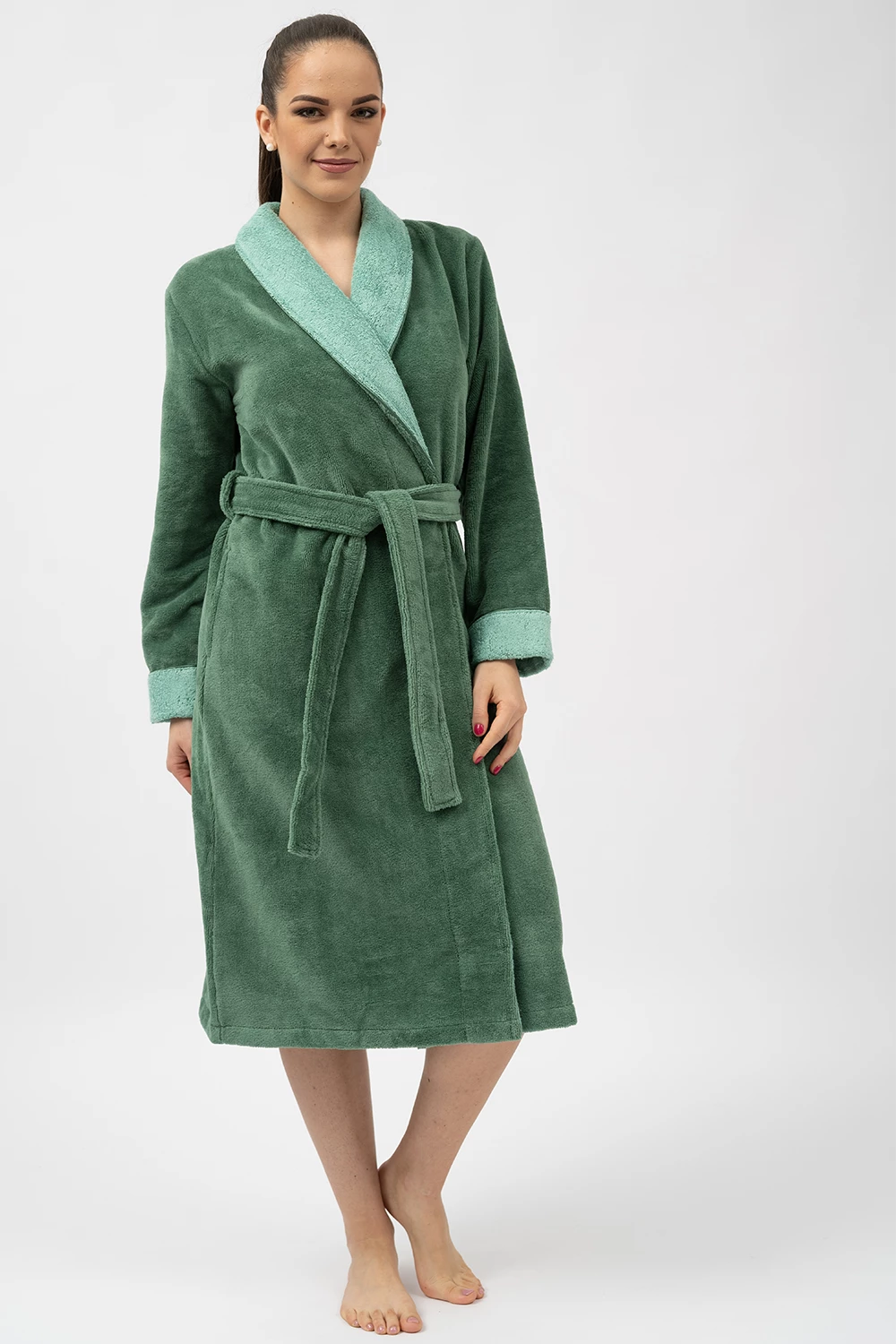 Belmanetti Bamboo Blend Luxe Contrast Shawl Collar in Mid Blue - Premium quality fabrics