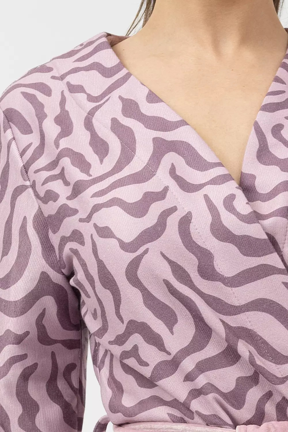 Belmanetti Luxurious Japanese Style Printed Kimono in Mauve - Long-lasting luxury