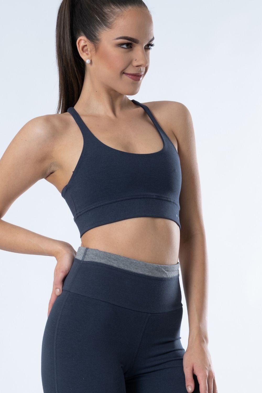 Belmanetti Eco Luxe Bamboo Sport Bra With in Night grey - Premium quality fabrics