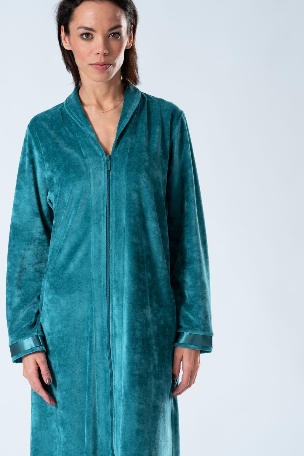 Belmanetti Long Modal Nicky Velour Robe With in Dark Grey - Lounge-ready comfort
